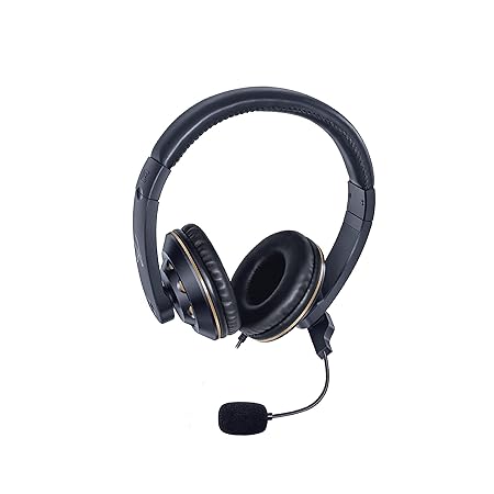 Wired On-Ear Headset-with-Adjustable Mic