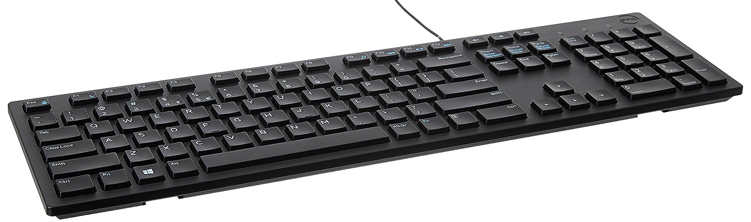 Dell KB216 Multimedia USB Keyboard - Super Quite Plunger Keys - Spill-Resistant Wired Keyboard Black