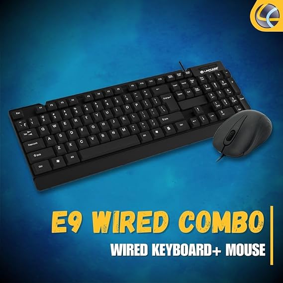 Wired Keyboard and Mouse Set with Adjustable Bracket