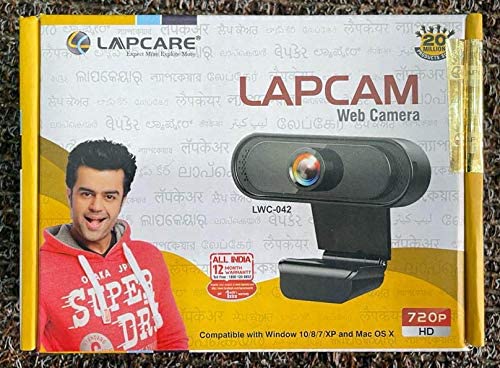 Lapcare Webcam HD 720P with Noise Isolated Microphone & Computer HD Streaming