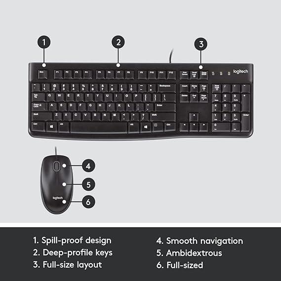 Wired USB Keyboard and Mouse Set