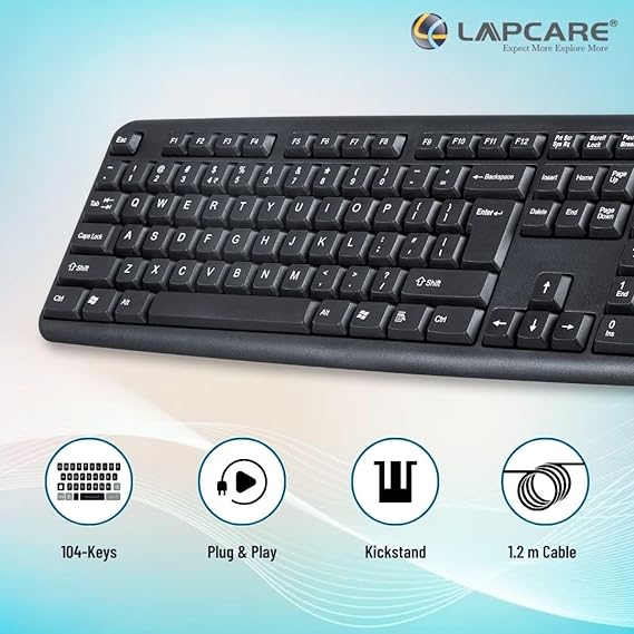 Wired Keyboard with Adjustable Kickstand, Capslock Indicator