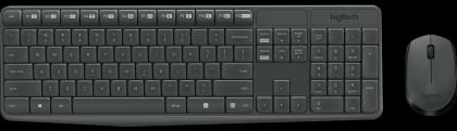 Logitech MK235 Wireless Keyboard and Mouse Set for Windows, 2.4 GHz Wireless Unifying USB Receiver, 15 FN Keys, Long Battery Life, Compatible with PC, Laptop - Black