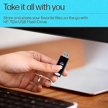 HP 712w 64GB USB 3.2 Flash Drive- Black