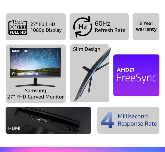 VA panel monitor AMD FreeSync monitor flicker-free monitor eye saver monitor gaming monitor office monitor home office monitor Samsung monitor 27 inch monitor FHD monitor curved monitor 1800R curved monitor 1920x1080 monitor LED monitor Samsung 27 inch FHD Samsung curved monitor computer monitor desktop monitor monitor screen monitor size monitor resolution monitor refresh rate monitor price monitor comparison