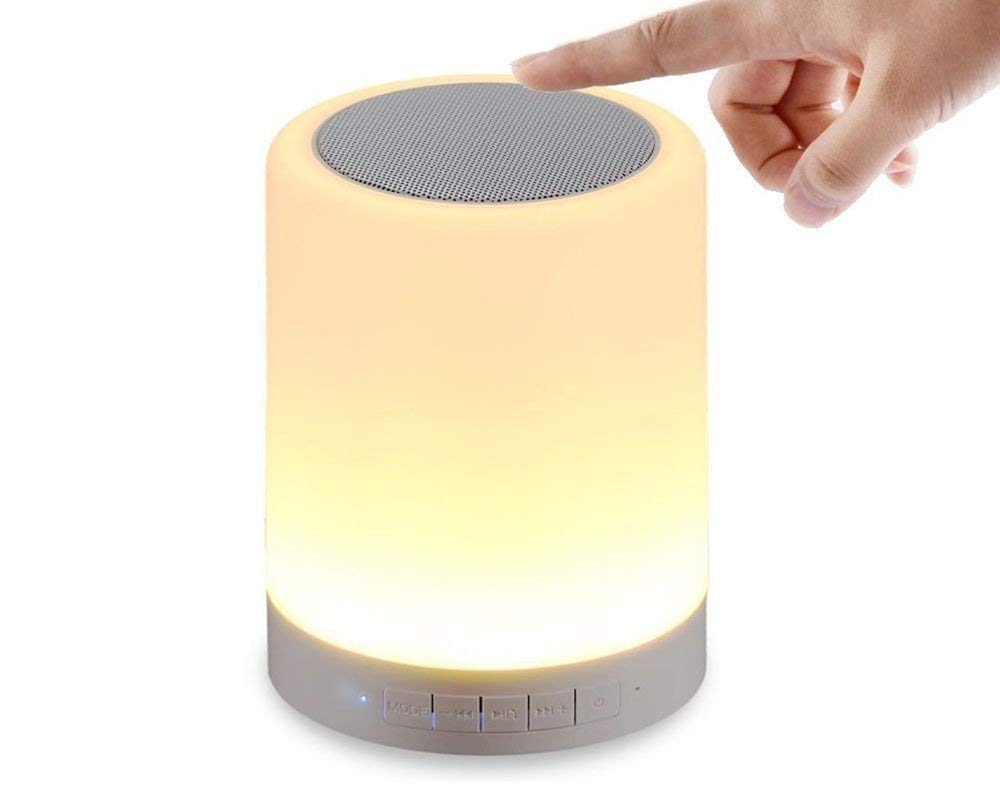 LED Touch Lamp Bluetooth Speaker, Wireless Hifi Speaker Light, Usb Rechargeable Portable With Tws - Plastic