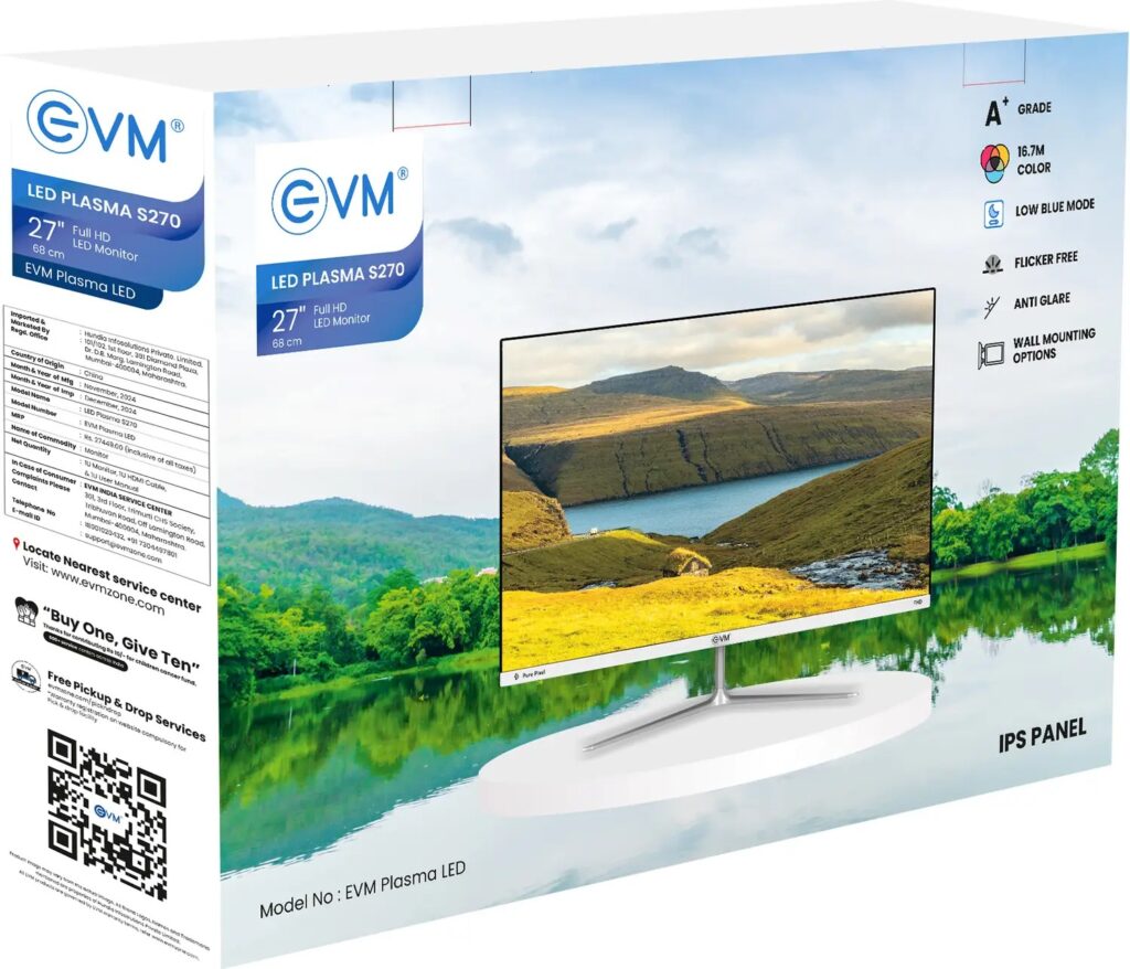 Marketing content 13th April 2026. EVM 27 inch led monito