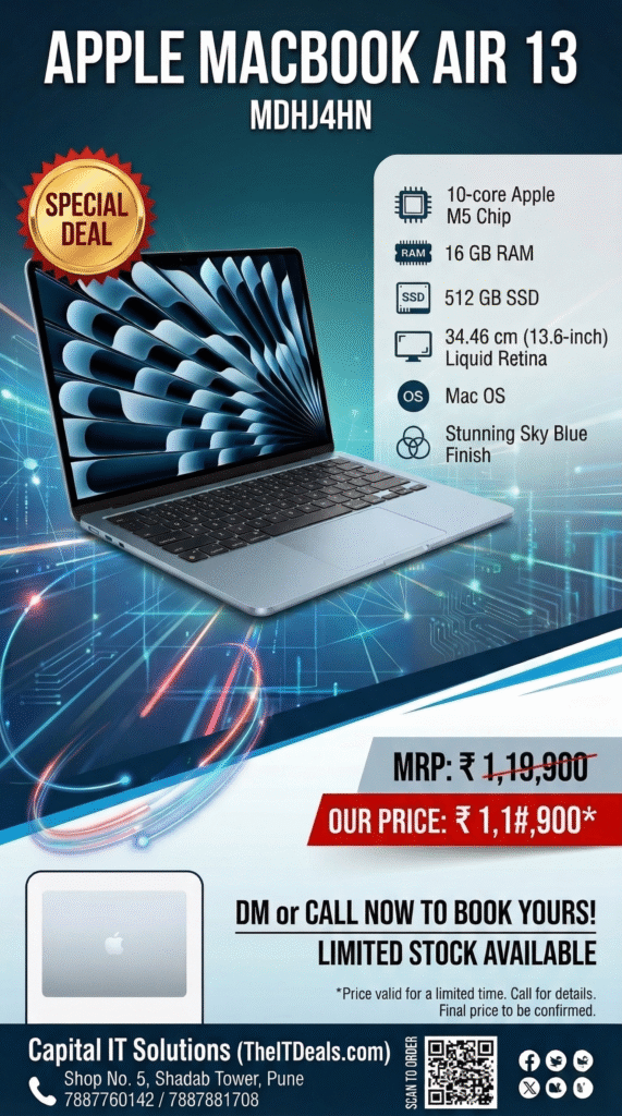Marketing content 7th April 2026. Macbook Air 13 16gb 512gb 10 core 1