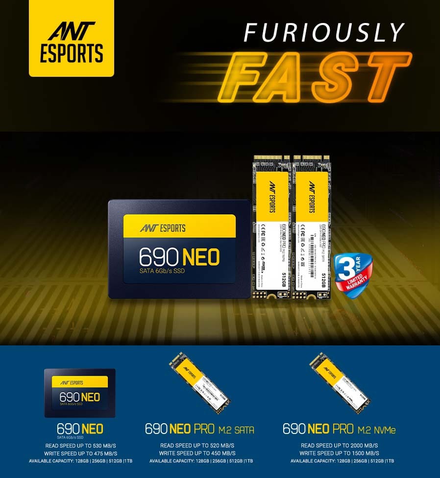 Marketing content 9th April 2026. Ant esports 256gb 512gb SSD NVME m.2 fast
