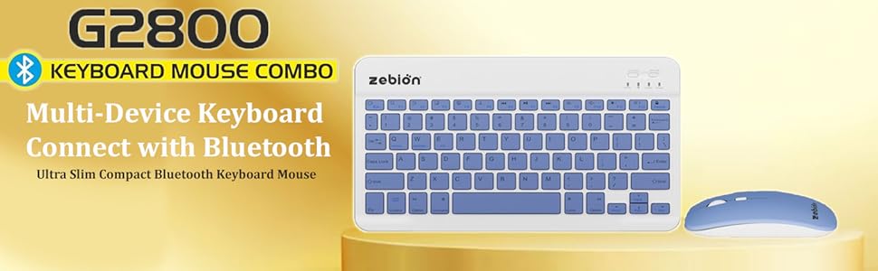 Zebion slim wireless combo g2800 pink blue